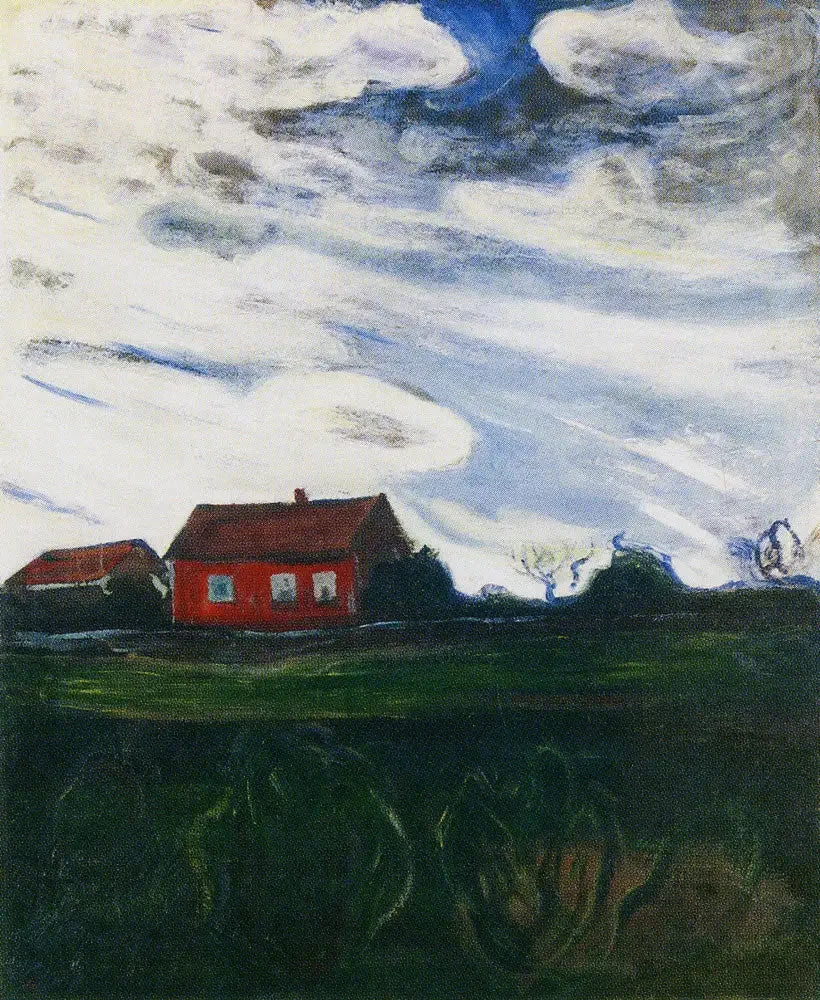 Krajobraz z czerwoną chatą - Edvard Munch