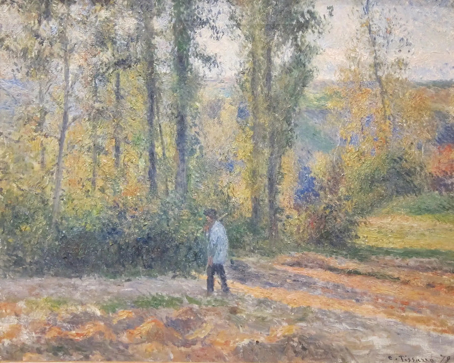 Krajobraz w Pontoise z myśliwym - Camille Pissarro