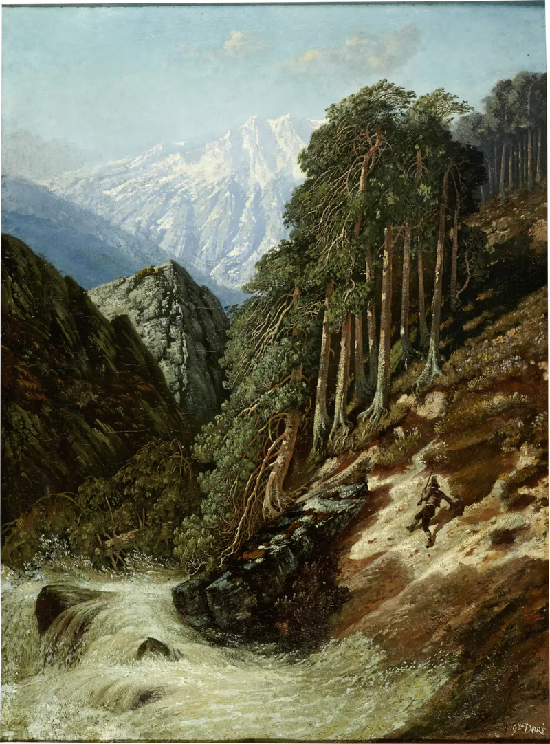 Krajobraz alpejski z Beckiem - Gustave Doré