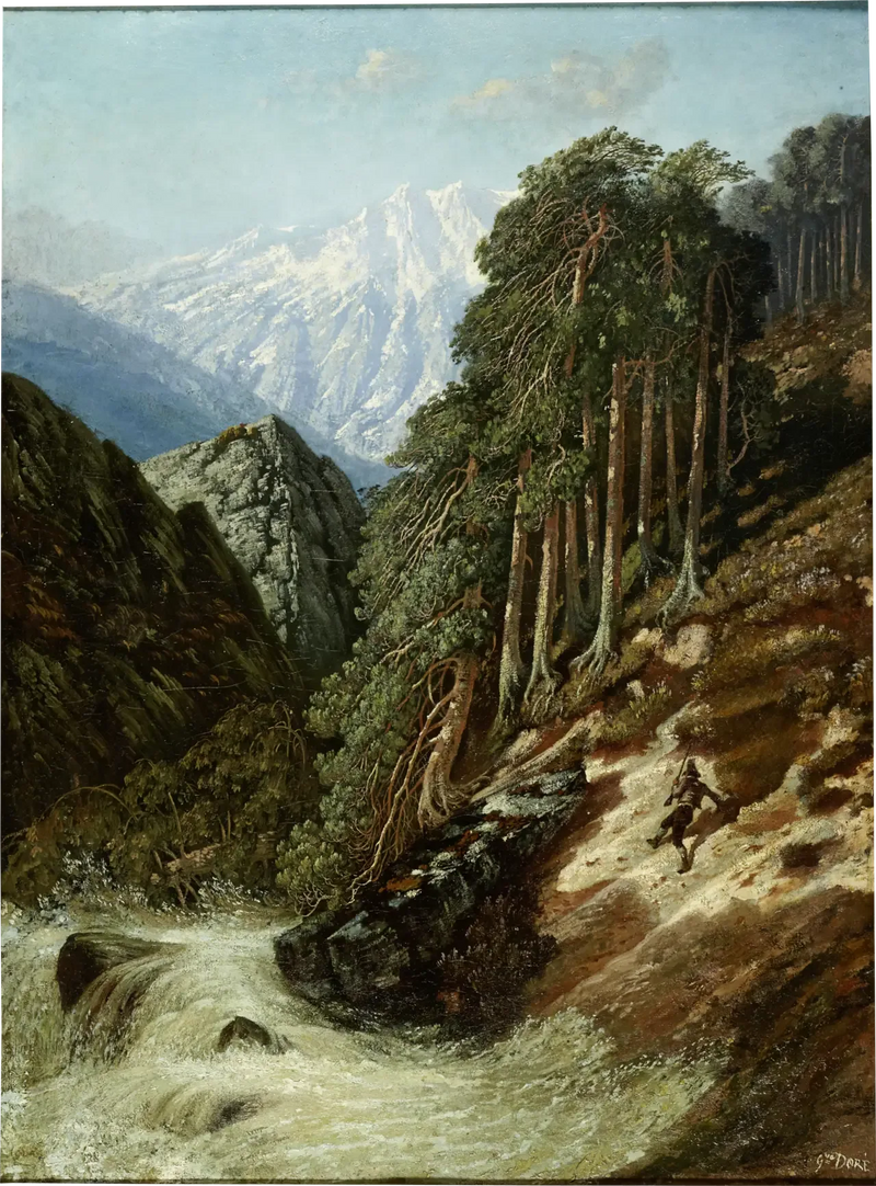 Krajobraz alpejski z Beckiem - Gustave Doré