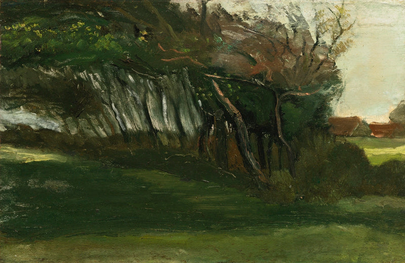 Pejzaż z drzewami targanymi przez wiatr - Vincent van Gogh