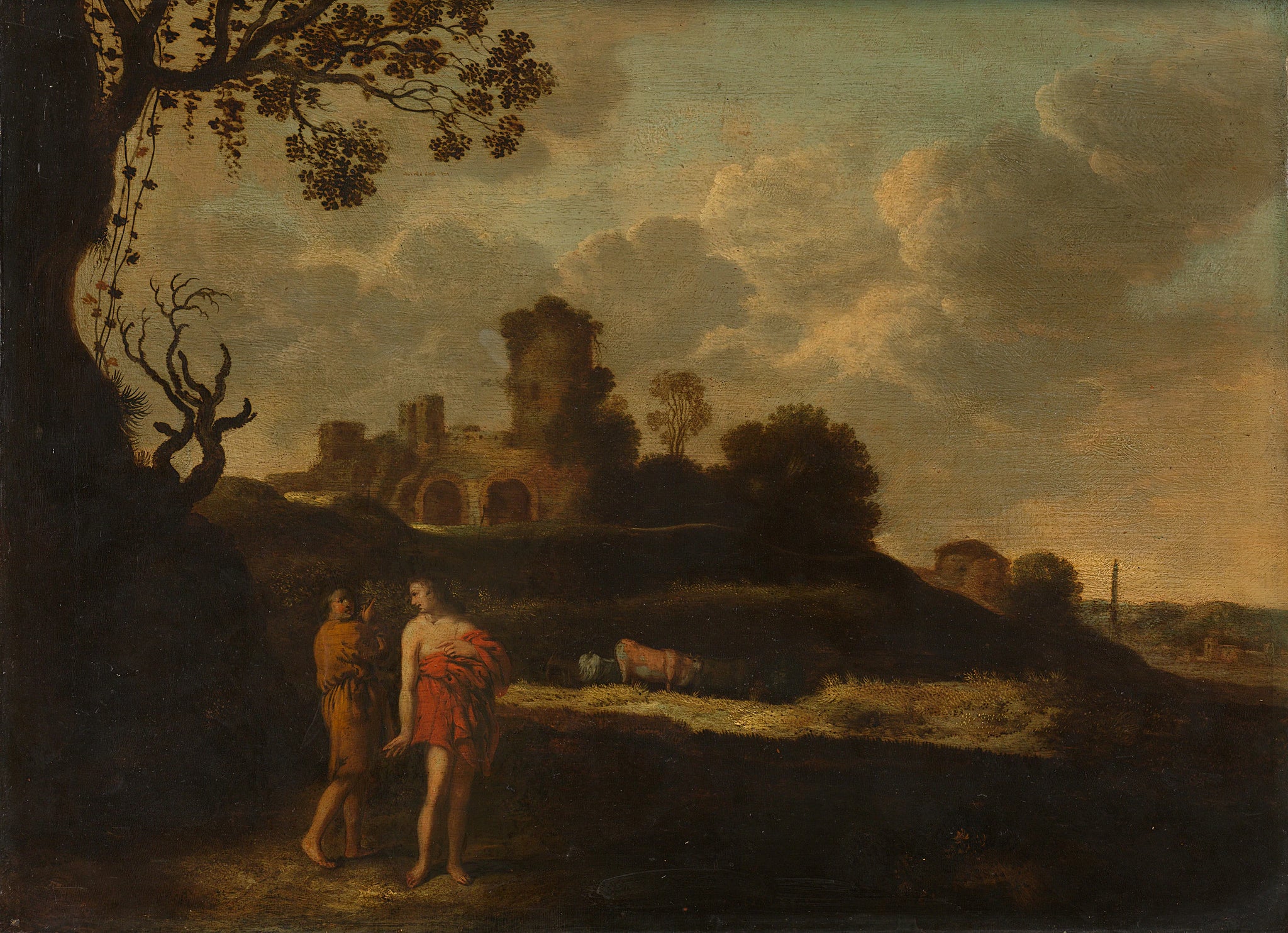 Paysage arcadien avec bergers et bétail - Dirck Dalens