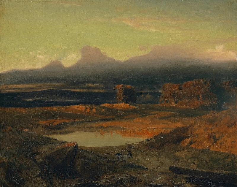 Pejzaż o zachodzie słońca - Arnold Böcklin