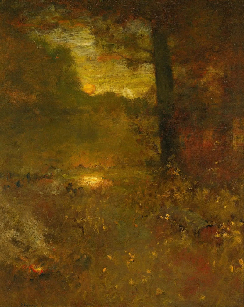 Pejzaż o zachodzie słońca; Koniec dnia - George Inness