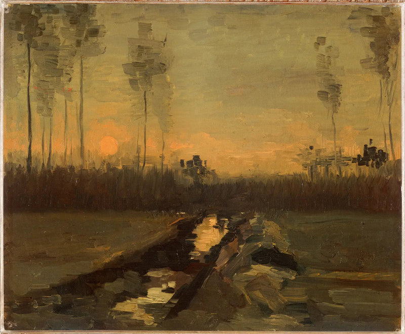 Krajobraz przy zachodzie słońca - Vincent van Gogh