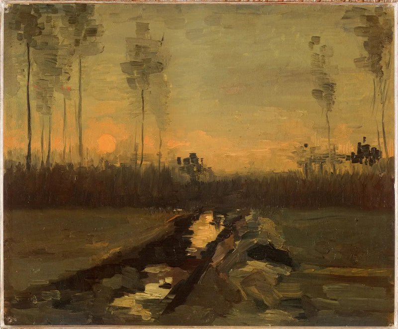 Krajobraz przy zachodzie słońca - Vincent van Gogh