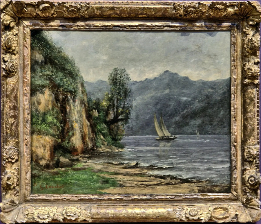 Pejzaż nad jeziorem - Gustave Courbet