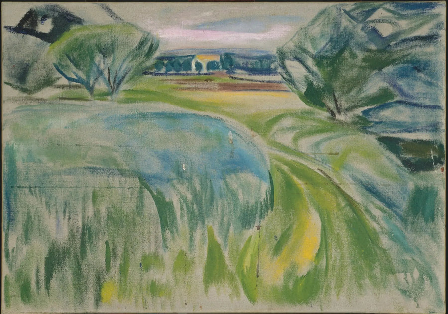 Krajobraz z zielonymi polami - Edvard Munch