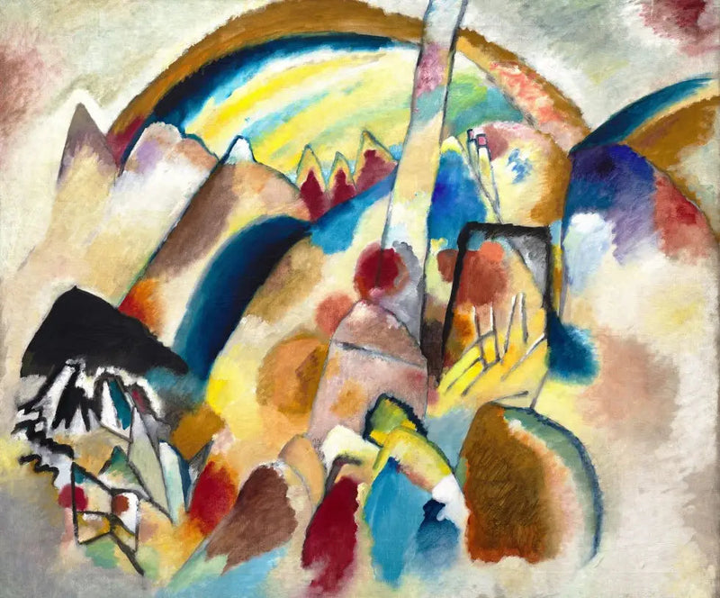 Krajobraz w czerwonych plamach, nr 2 - Wasilij Kandinsky