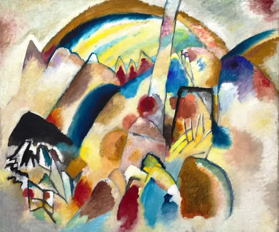 Krajobraz w czerwonych plamach, nr 2 - Wasilij Kandinsky