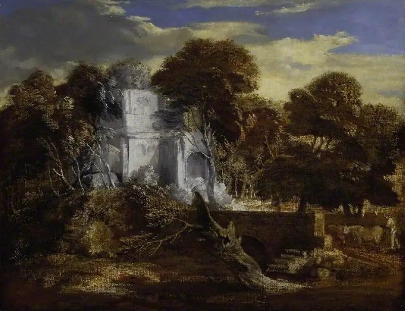 Pejzaż z pasterzem i krowami przechodzącymi przez most - Thomas Gainsborough
