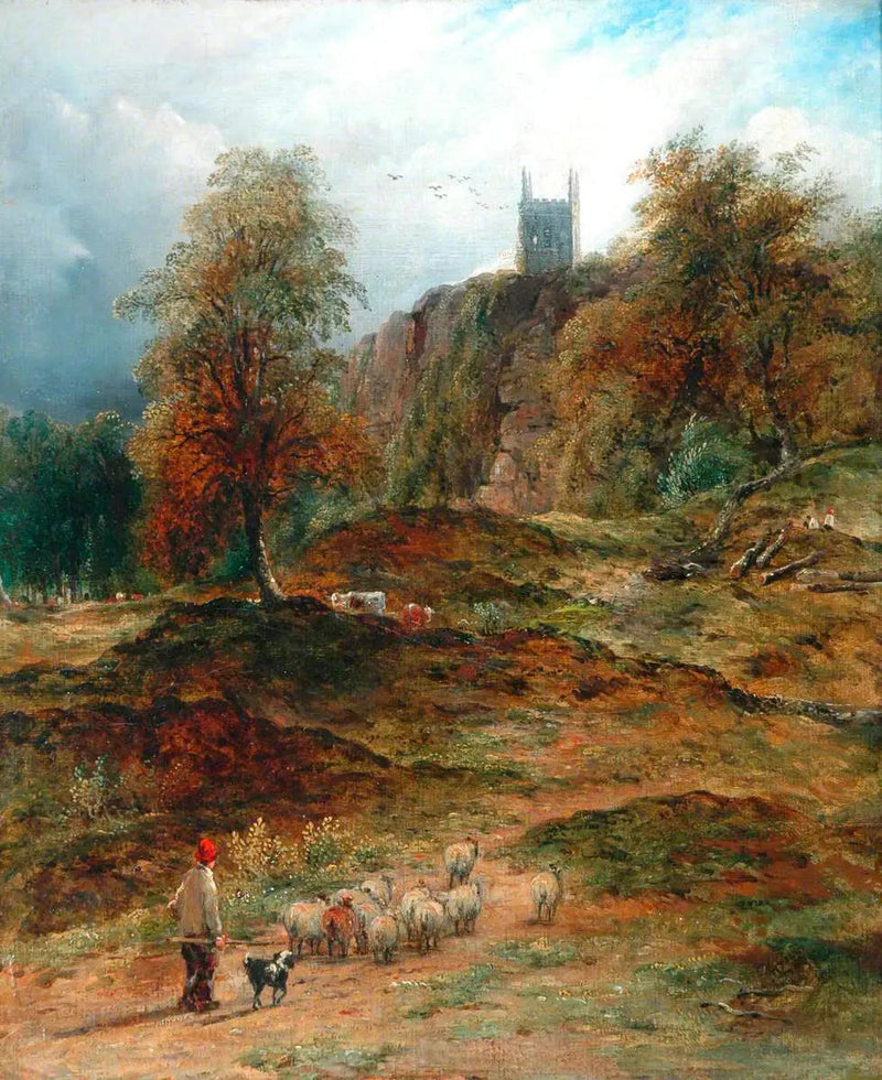 Pejzaż z pasterzem odprowadzającym stado do domu (Derbyshire) - John Constable