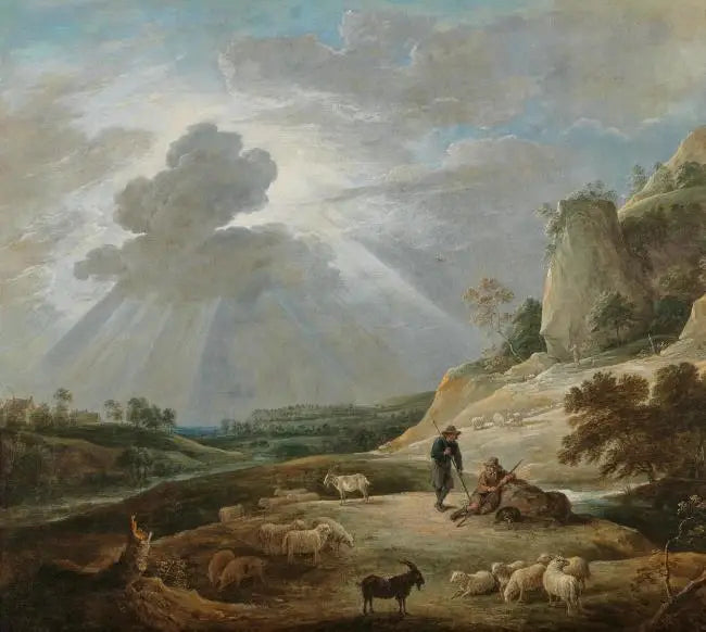 Pejzaż z pasterzami i zwierzętami - David Teniers Młodszy