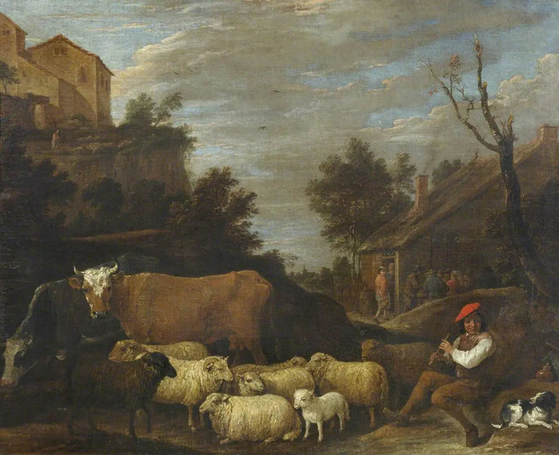 Pejzaż z bydłem i owcami - David Teniers Młodszy