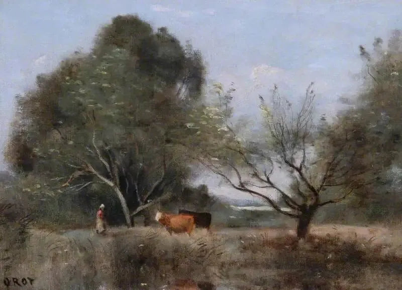 Pejzaż z bydłem - Jean-Baptiste Camille Corot