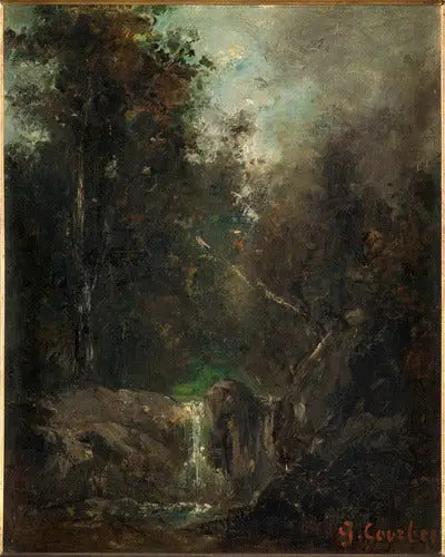 Pejzaż z wodospadem - Gustave Courbet