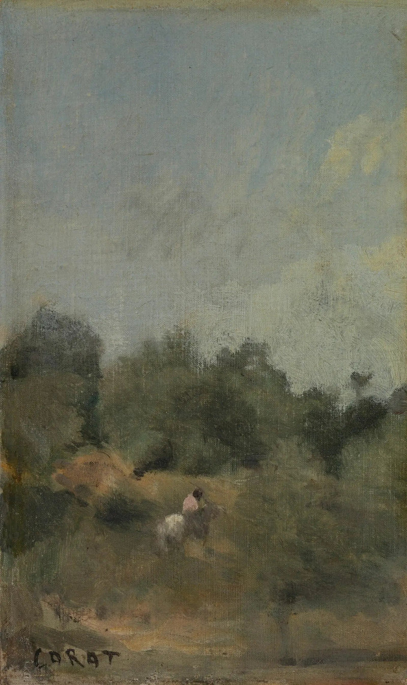 Pejzaż z jeźdźcem - Jean-Baptiste Camille Corot