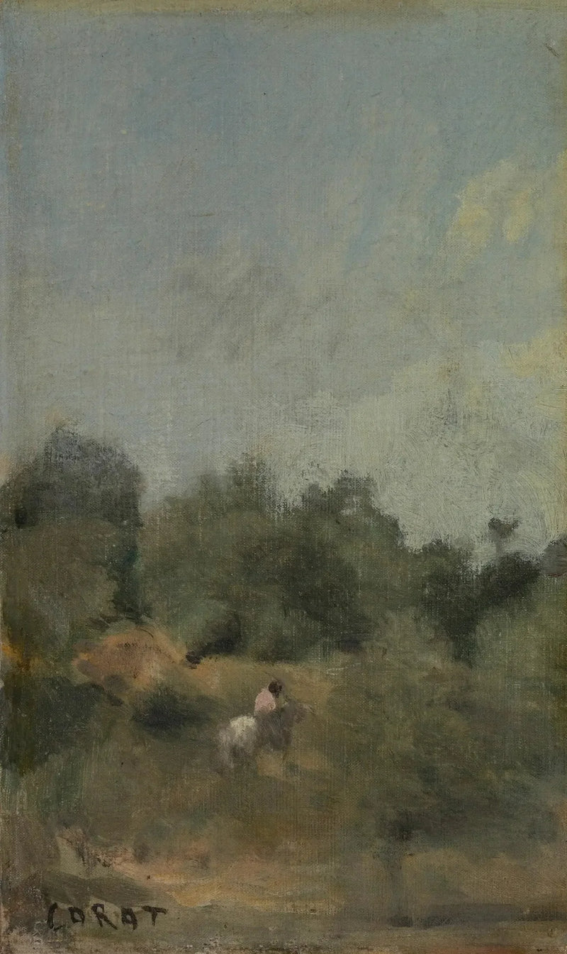 Pejzaż z jeźdźcem - Jean-Baptiste Camille Corot
