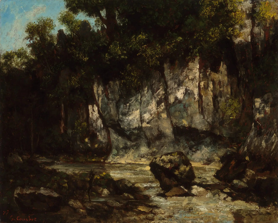 Pejzaż z jeleniem - Gustave Courbet
