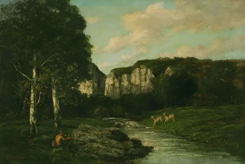 Pejzaż z myśliwym - Gustave Courbet