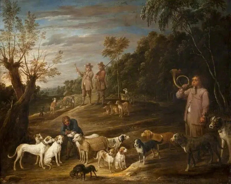 Pejzaż z myśliwymi i psami - David Teniers Młodszy