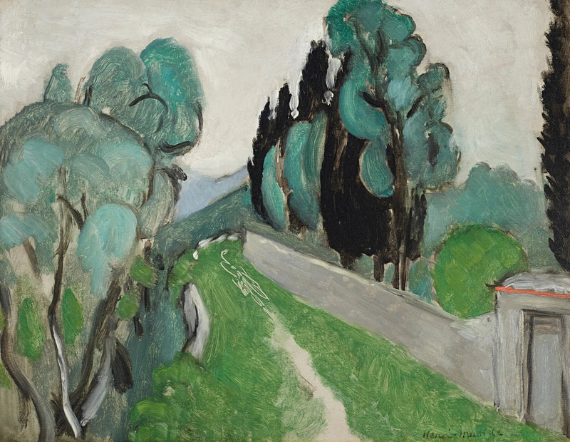 Krajobraz z cyprysami i oliwkami w okolicach Nicei - Henri Matisse