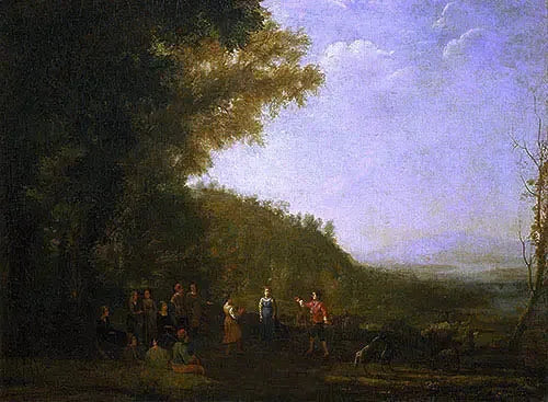Pejzaż z tańcem chłopów - Claude Lorrain
