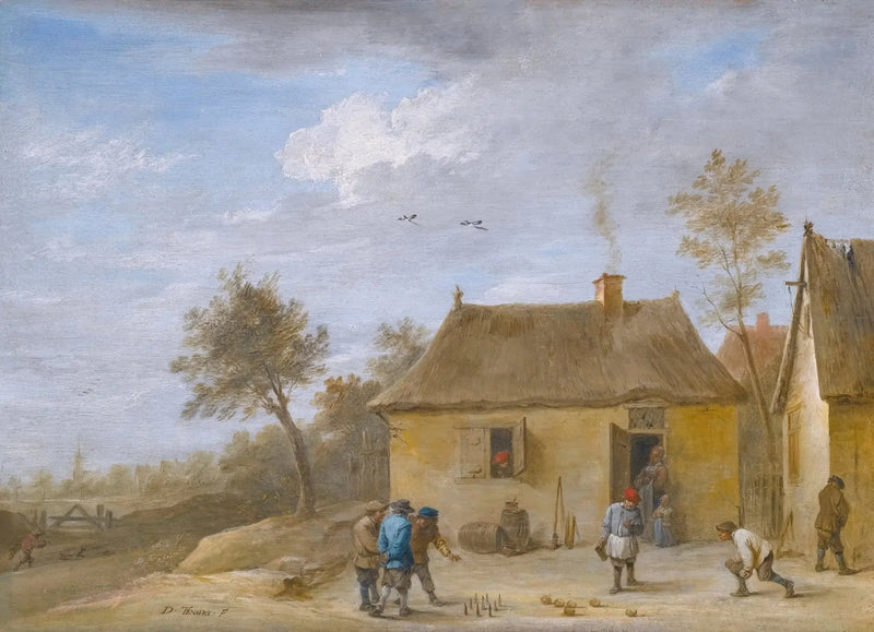 Pejzaż z graczami w kręgle - David Teniers Młodszy