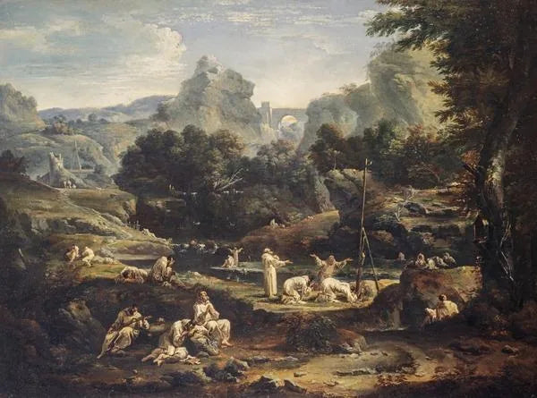 Pejzaż z mnichami - Sebastiano Ricci