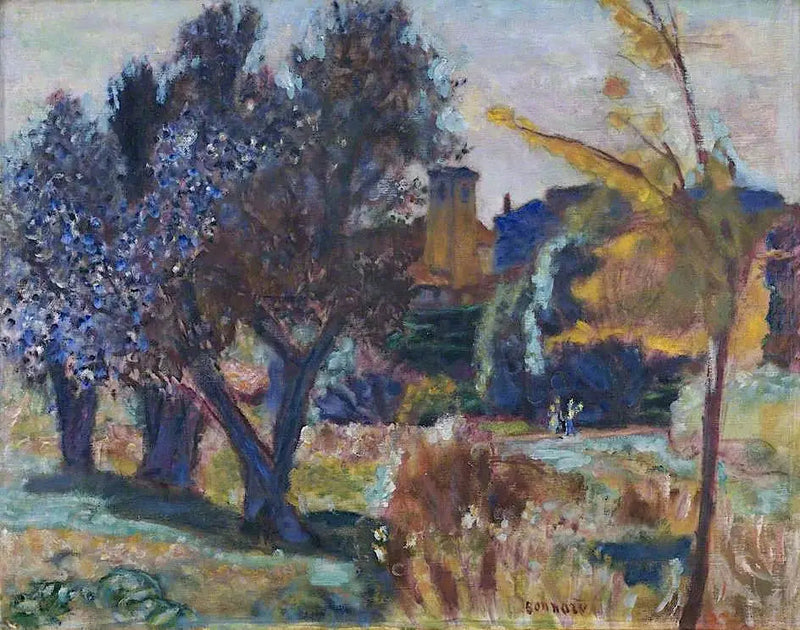 Krajobraz z oliwkami i kaplicą - Pierre Bonnard