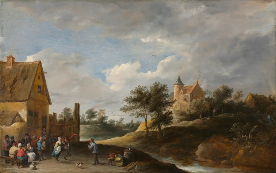 Pejzaż z tańczącymi chłopami - David Teniers młodszy