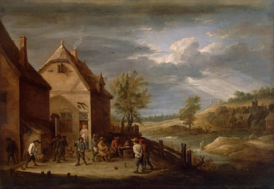 Pejzaż z chłopami grającymi w bule - David Teniers Młodszy