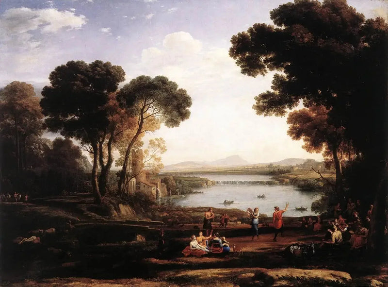 Pejzaż z tańczącymi postaciami (Le Moulin) - Claude Lorrain