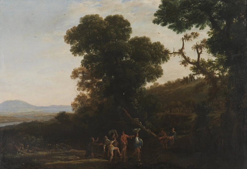 Pejzaż z postaciami brodzącymi w strumieniu - Claude Lorrain