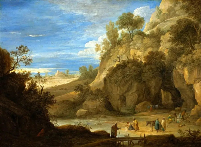 Krajobraz z Cyganami. - David Teniers Młodszy