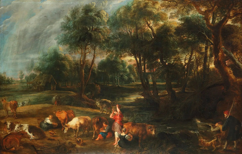 Pejzaż z krowami i ptactwem wodnym - Peter Paul Rubens