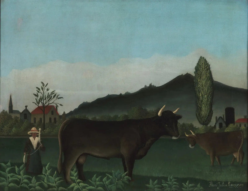 Pejzaż z bydłem - Henri Rousseau