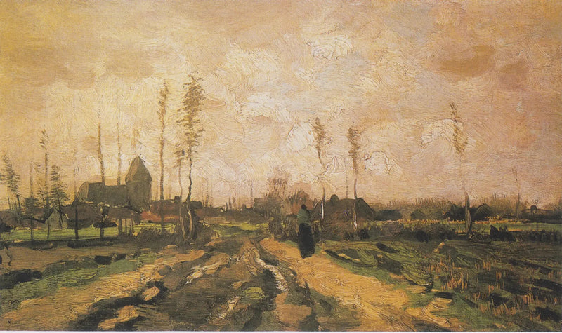 Krajobraz z kościołem i domami - Vincent van Gogh