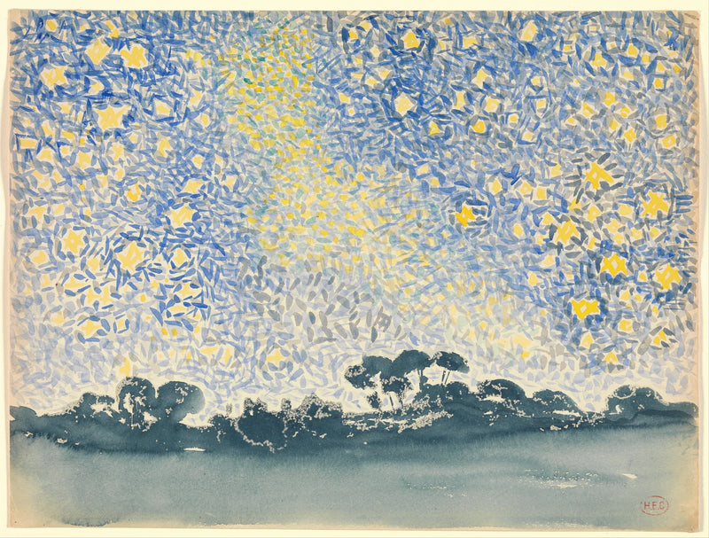 Pejzaż z gwiazdami - Henri-Edmond Cross