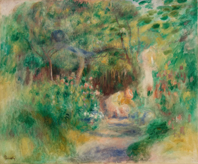 Krajobraz z kobietą pracującą w ogrodzie - Pierre-Auguste Renoir