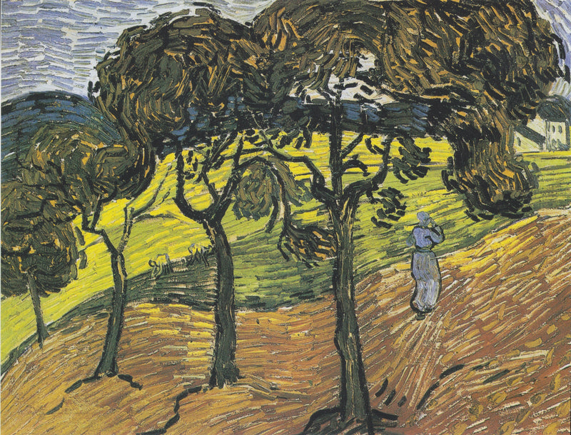 Pejzaż z drzewami i postaciami - Vincent van Gogh