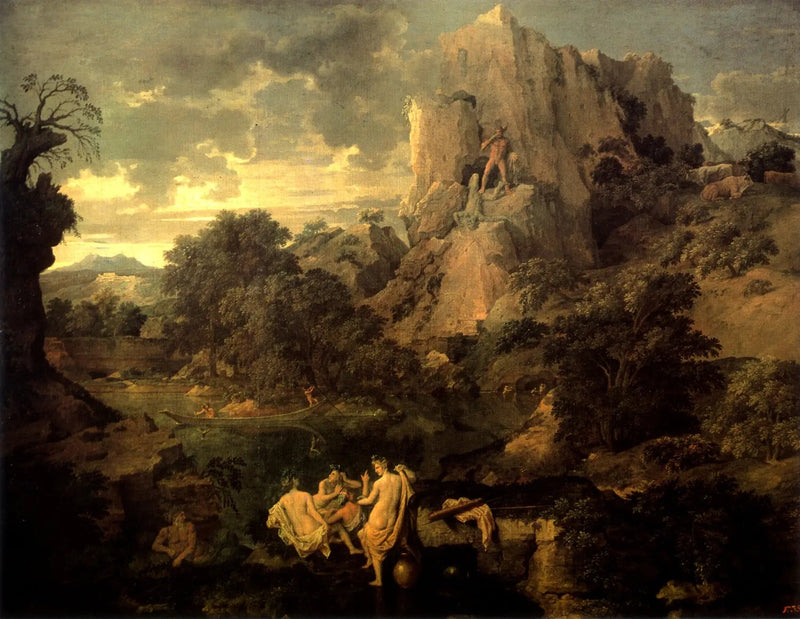 Pejzaż z Herkulesm i Cakusem - Nicolas Poussin