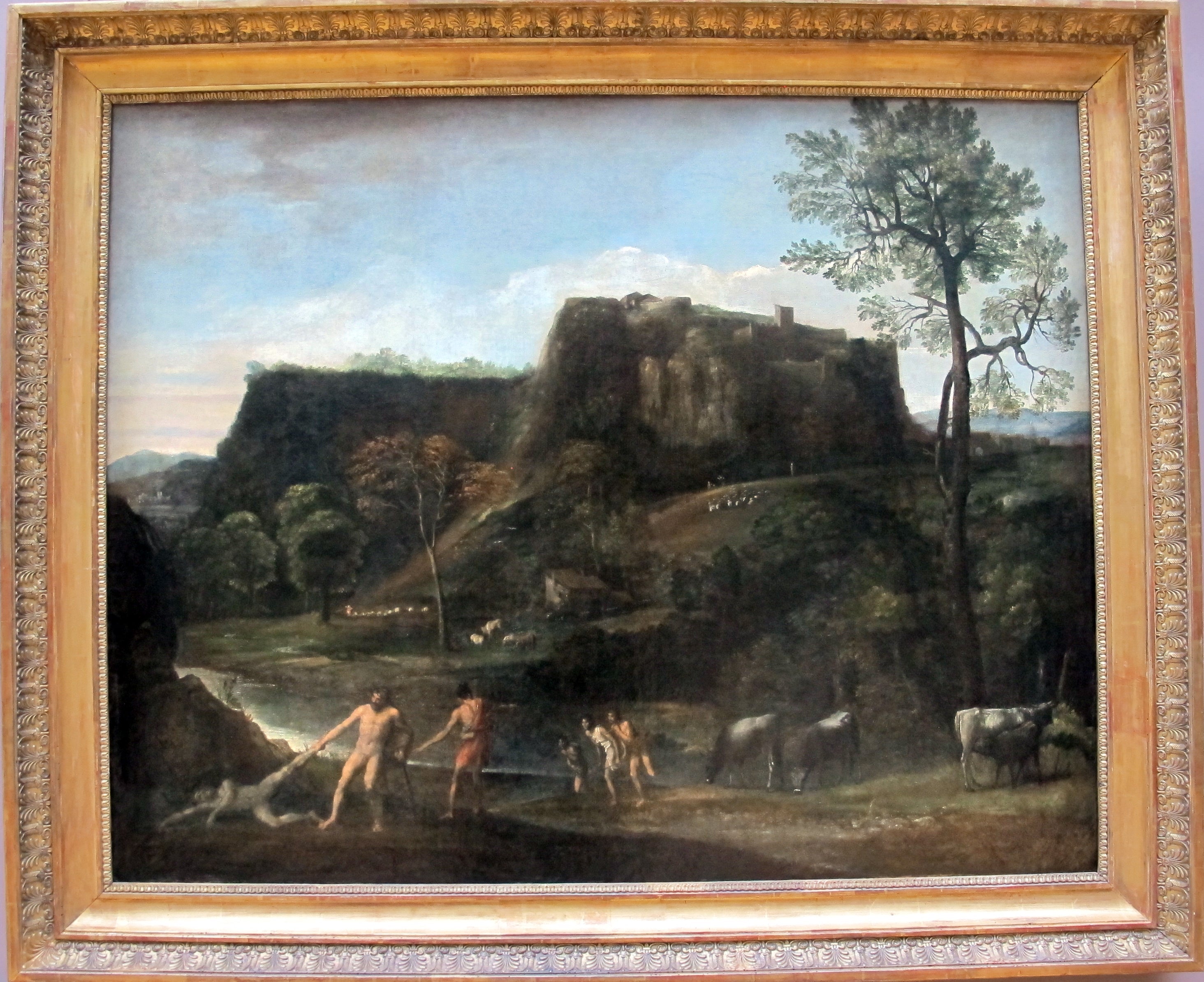 Paysage avec Hercule tirant Cacus de sa caverne - Domenichino - Alpha Reproduction