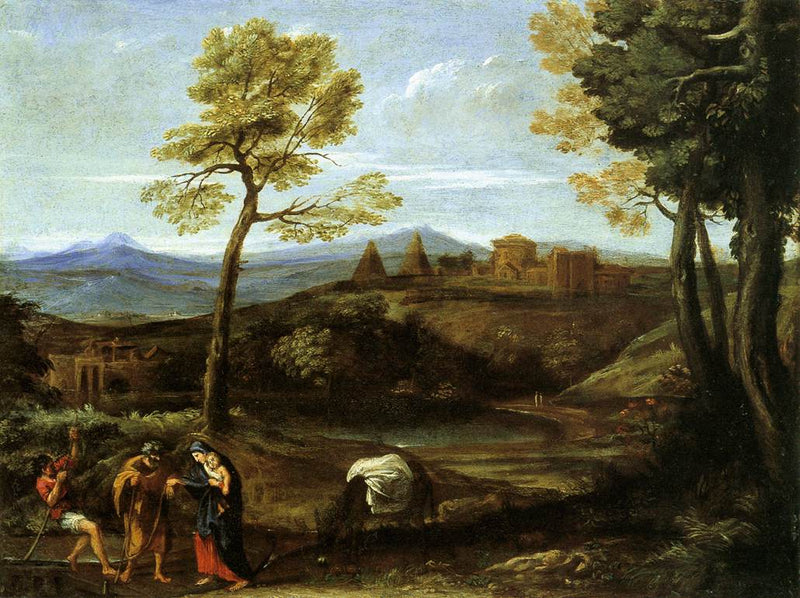 Pejzaż z Ucieczką do Egiptu - Domenichino
