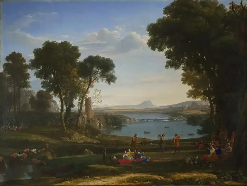 Pejzaż z weselem Izaaka i Rebeki - Claude Lorrain