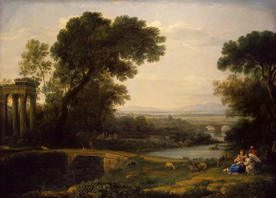 Pejzaż z odpoczynkiem podczas ucieczki do Egiptu - Claude Lorrain