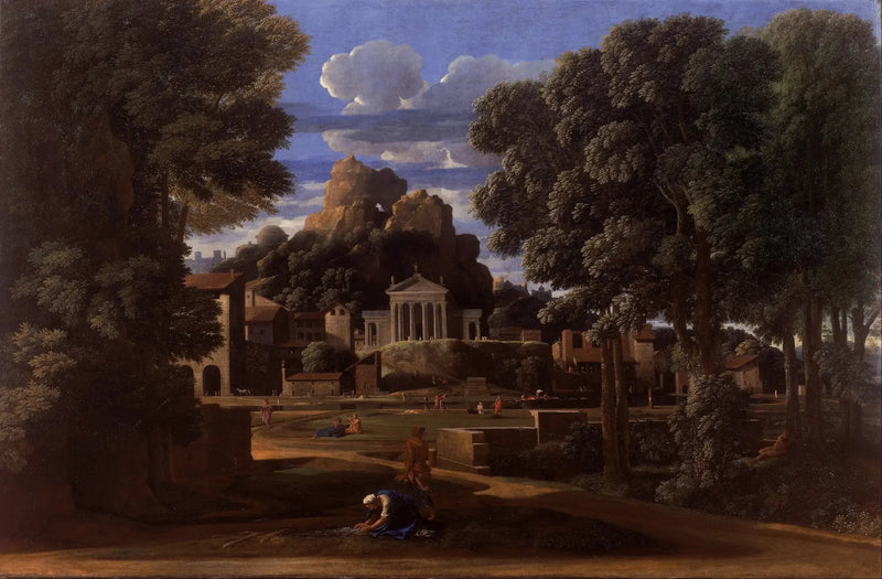 Pejzaż z popiołami Phociona - Nicolas Poussin