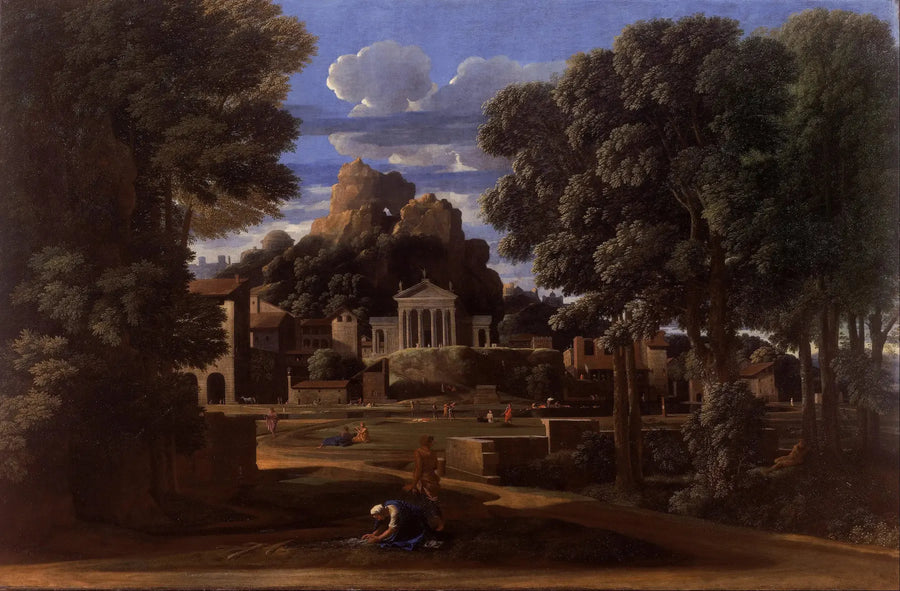 Pejzaż z popiołami Phociona - Nicolas Poussin
