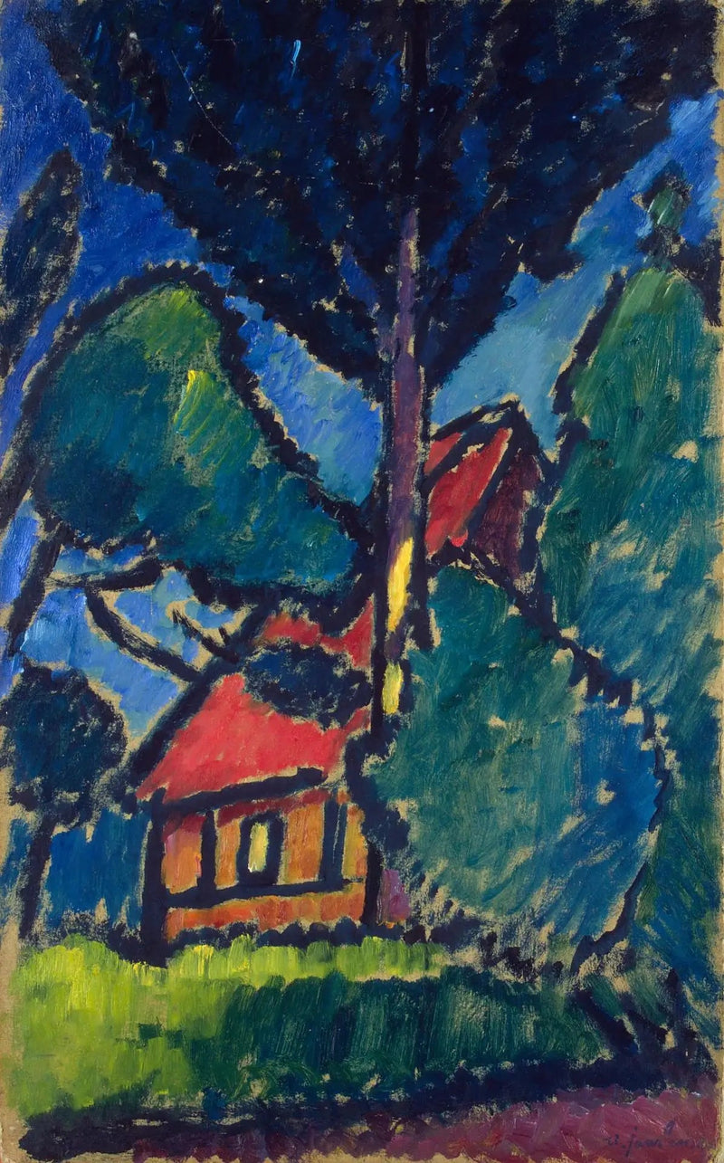 Pejzaż z czerwonym domem - Aleksiej von Jawlensky