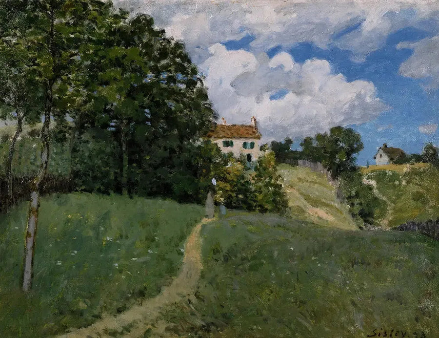 Krajobraz z domami - Alfred Sisley
